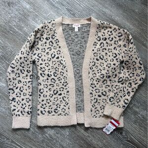 NWT Cat & Jack Girls Cozy Leopard Cardigan 10/12